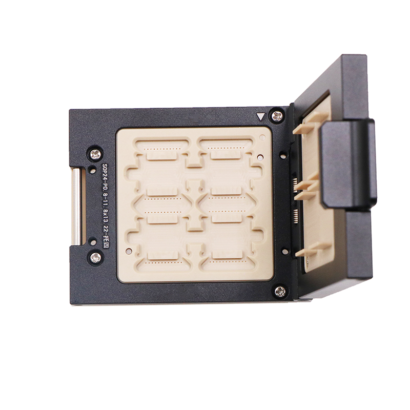 SOP24pin一拖四工位芯片测试座socket—OTS芯片测试夹具